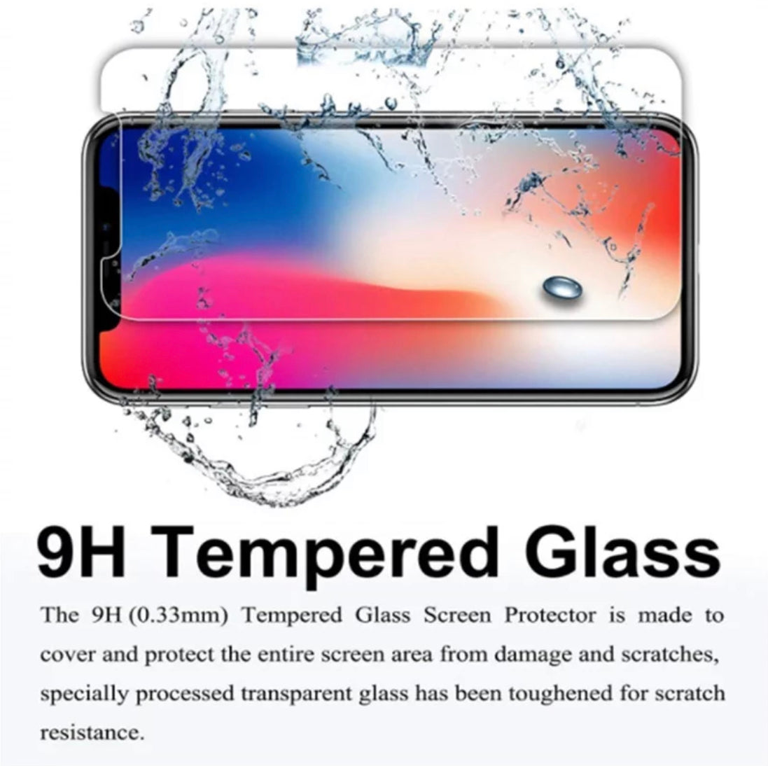 9H Glass screen protectors x 3